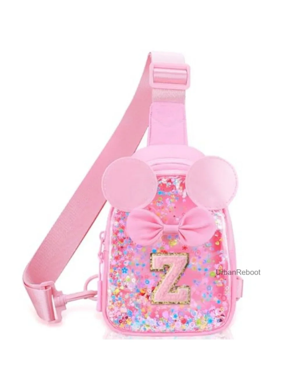 Girls Initial Sling Bag Crossbody Purse Adjustable Strap Mini Fanny Pack